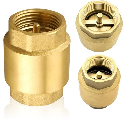 3/4 Messing Rückschlagventil mit Innengewinde, DN20 Rückflussverhinderer Universal mit beidseitigem Innengewinde, 3/4 Zoll Vertikales Messing Rückschlagventil, Rücklaufventil Wasser