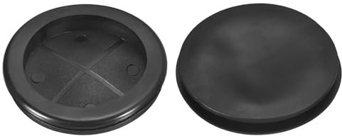 sourcing map 2Pcs Rubber Grommets 2-6/8 (70mm) Drill Hole, 2-2/4 (61mm) ID Single Sided Hole Plugs Ring Gasket for Firewall Cable Wire Protecting, Black