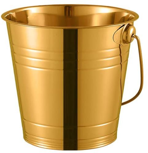 Kalastussaari Ice Bucket 3L Beverage Tub Stainless Steel Wine Bucket with Handle Golden Ice Buckets for Parties Drink Chiller Champagne Bucket for Cooling Cocktail Bar, Wine, Beverage Tub