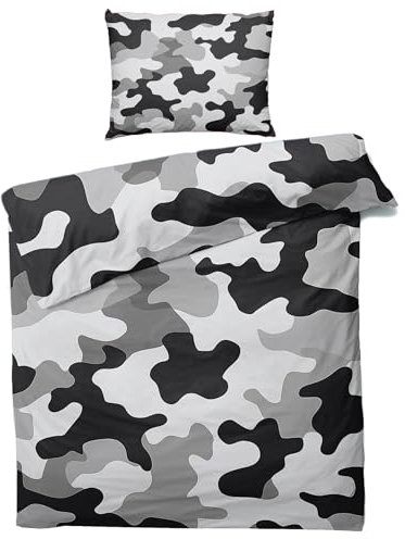 Generisch Bettwäsche 135x200 Camouflage - Camo Militär Bettbezug 135 x 200 2er Set, Weiche & Angenehme Mikrofaser Bettbezüge & Kissenbezug 80x80, Bettwäsche-Sets mit Reißverschluss I#-254