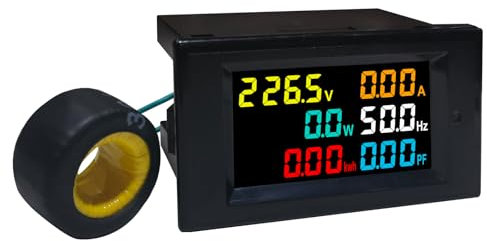 KETOTEK 6 in 1 AC Voltimetro Amperimetro 40-300V 100A Medidor de Consumo Electrico Contador Electrico Digital Pantalla LCD Multímetro Volt Amp Watt Kwh Meter con CT