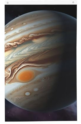 Jupiter Landschaftsflagge, 90 x 152 cm, doppelseitige Gartenflagge, Willkommensflagge für Frühling, Sommer, Gartenflaggen, Outdoor-Flaggen mit Ösen, großes Banner, Hofflagge für Heimdekorationen