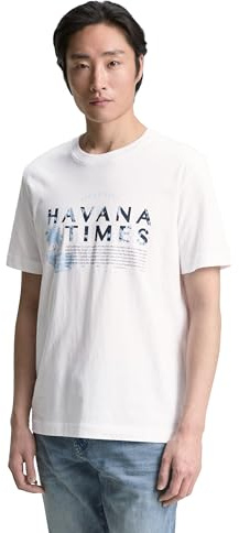 TOM TAILOR Herren 1046750 T-Shirt, 20000 - White, S EU