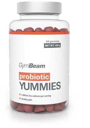 GymBeam Probiotische Gummies - Mit Bacillus Coagulans, Fruchtgeschmack, probiotische Bakterien, 10 Milliarden lebende Kulturen pro Portion, glutenfrei, ideal für Darm-Mikroflora und Verdauung, 60 caps
