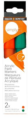 Daler Rowney Simply - Set 2 marqueurs acrylique rouge et vert