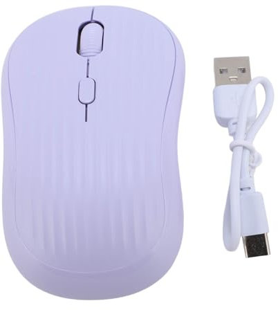 Yanmis Wireless Travel Mouse, 2.4G + Dual Mode Rechargeable Silent Mouse Portable USB Optical Mouse with 3 Adjustable DPI Levels, for Laptop, PC (Violet)