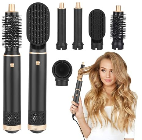 Air Styler 5 in 1 Haarbürste, 1000 W Hair Styler Haartrockner & Lockenwickler, Negative Ionen, Heizbürste mit 3 hohen Geschwindigkeiten, 110.000 U/min, geräuscharm, 88 dB