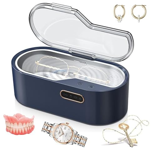 Nettoyeur à Ultrasons, 450ml Ultrasonic Cleaner 45kHz Nettoyeur sonique, Portable Nettoyeur de bijoux avec 4 modes de nettoyage, Nettoyeur Ultrasons Lunettes pour dentaires/Collier/BAGUES/Regarder