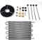 MUNEFE Car 8 Row Remote Transmission Oil Cooler Kit, Auto Manual Radiator Converter with Installation Accessories
