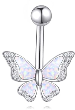 DAYLINLOVE Sonnenblumen Gänseblümchen Bauchnabelpiercing 925 Sterling Silber Belly Button Piercing Körperringe Sexy Bananabell Piercing Schmuck Geschenk für Frauen Mädchen (14G)