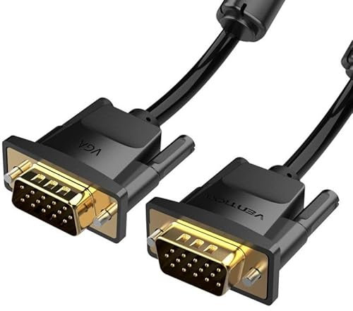 Watio Wave Cable vga - cable de 2 m, conectores macho a macho, color negro, ideal para transmitir video entre dispositivos. Compatible con diferentes monitores.*