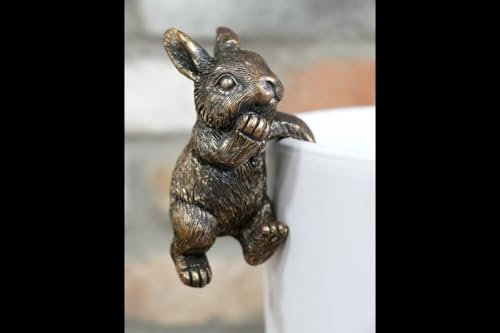 House Plant Pot Animal Hanger, Small Gold Rabbit Plant Pot Hanger, Pot Accessory, Hanging Rabbit Ornament Decoration, Gardeners Gift, Houseplant Gift
