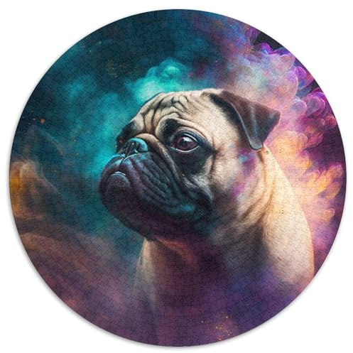 Mops-Nebel-Puzzle, 1000 Teile, Puzzle für Erwachsene, Weihnachten, Halloween, Ostern, Neujahr, 67,5 x 67,5 cm