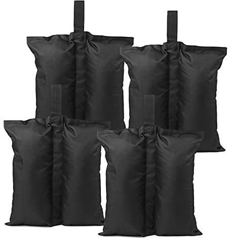 4 x Sandgewichtssäcke, Beingewichte für Pop-Up-Baldachin, Zelt, Sonnenschirm, Trampoline, beschwerte Füße, Tasche, Outdoor-Möbelsicherung