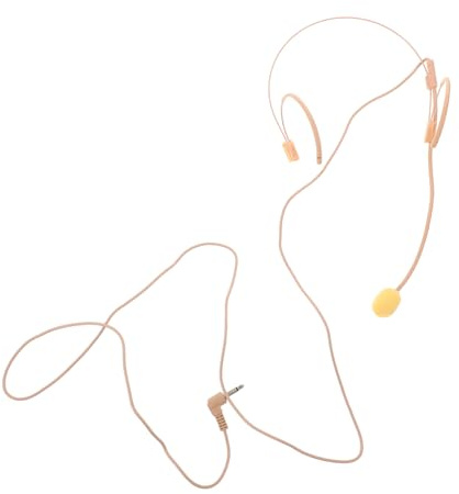 ULDIGI Kinder Headsetmikrofon für Gesang, Kabelgebunden, Beige, 1 Stück | Kunststoff, Schwamm und Metall, Tragbar als Bühnenrequisite, mit Kopfbügel für Schultheater und Fasching