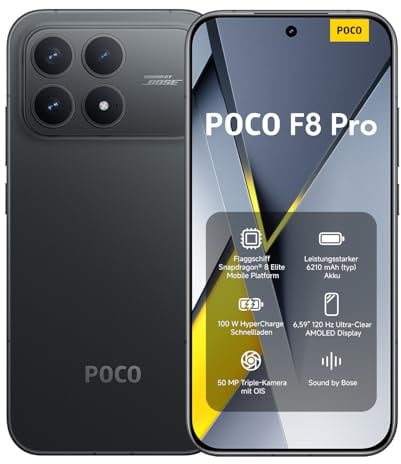 XIAOMI POCO F8 Pro, Smartphone 12+512 GB, Nero, Audio Sound by Bose
