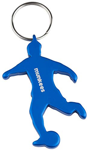 munkees® Fußball Schlüsselanhänger Blau – mit Flaschenöffner