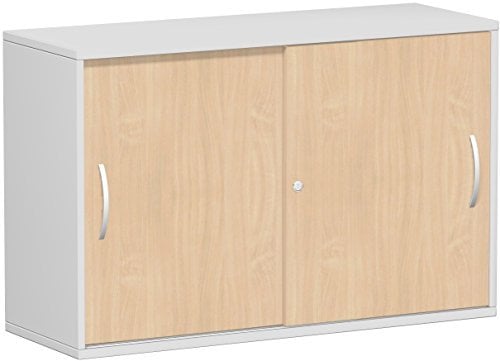 Gera Möbel Schranksystem Flex Schiebetürenschrank, Holzdekor, buche/lichtgrau, 120 x 42.5 x 79.8 cm