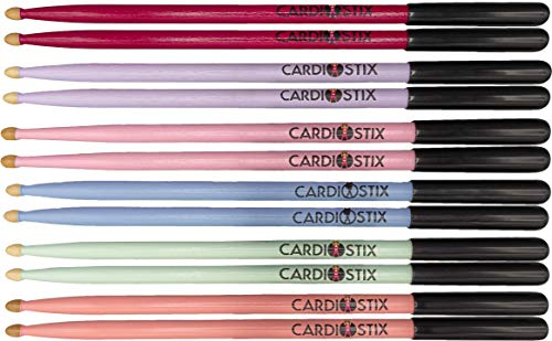 cardiostix 113,4 g hochwertigem Ahornholz Cardio Drum Sticks w/Schwarz Grips | für Trommeln, Fitness, Aerobic Class, Übungen und Workouts | rutschfest, langlebig, Qualität, für Herren und Damen blau