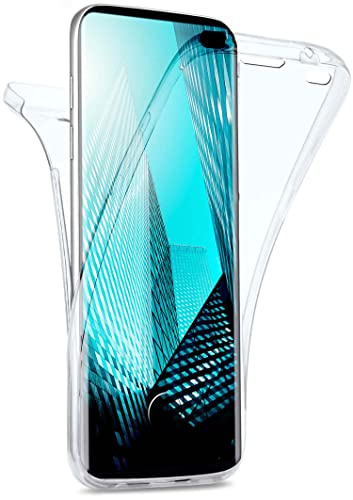 moex Transparente Doppel-Silikon-Schutzhülle, kompatibel mit Samsung Galaxy S10 Plus, Rundumschutz auf beiden Seiten, vorne und hinten, Kristall