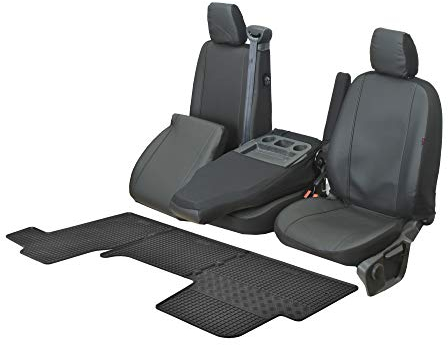 Passgenaue Kunstleder Sitzbezüge VIP und Gummifußmatten kompatibel mit Opel Movano B ab 2011 - EIN Set