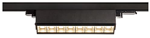 SLV 3 Phasen System Leuchte 3~ SIGHT MOVE / LED 3-Phasen-Strahler, Spot, Decken-Strahler, Decken-Leuchte, Schienensystem, Innen-Beleuchtung / 3000K 26.0W 2700lm schwarz dimmbar, 1004690
