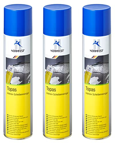 Normfest Reinigungsspray Auprotect Topas für die Windschutzscheibe, beseitigt die Spuren von Insekten, 400 ml Bianco