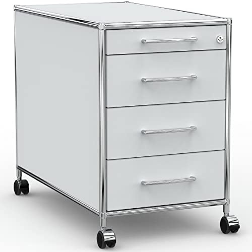 SYSTEM8X Rollcontainer 05801-80cm - 4 Schubladen Holz Lichtgrau