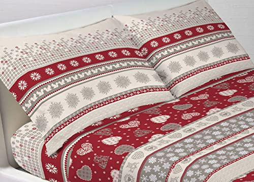 BIANCHERIAWEB Web Linen Bettwäsche aus 100% Baumwolle, französische Bettwäsche, Corvara-Muster