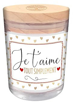 STC Bougie PARFUMÉE Verre Je T Aime Simplement 9.2CM, Blanc