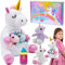 FUNCREVITY Licorne Doudou Set Licorne Maman avec bébés Licorne Bouteille Rose Doudou Licorne Cadeaux pour Filles 3 4 5 6 7 8 Ans Licorne Jouet Noël Anniversaire Cadeau pour Enfants