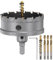 sourcing map Kit de scie-cloche en carbure de tungstène de 83 mm avec 5 forets centraux, ressorts, 1 clé pour acier inoxydable, cuivre, fer, aluminium