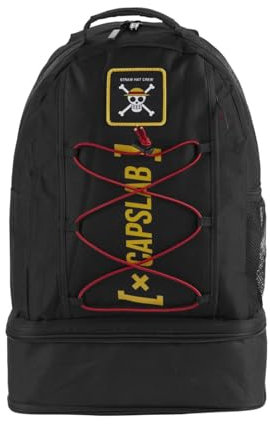 One Piece Rucksack, erweiterbar, Schulranzen Jolly Roger, verstellbar mit 2 Positionen, Schwarz , Einheitsgröße