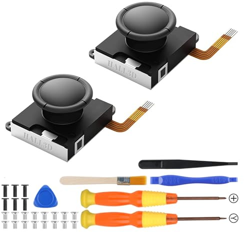 2 Stück 3D TMR Hall Effect Joystick Reparatur Ersatz Set | Reparaturwerkzeug Kit für NS Switch/Switch OLED Joy-Con/Switch Lite Controller, No Drift - Nicht für Switch 2