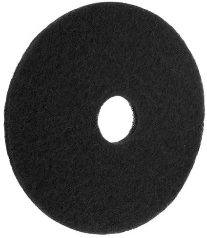 KOMBIUDA 17-inch Black Floor Polishing Cleaning Pad Set Replaceable Floor Machine Scrubbing Tool for Hardwood and Laminate Suitable for Home and Commercial Use