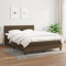 KOIECETA Boxspringbett mit Matratze Doppelbett Polsterbett Bettgestell Lattenrost Bett Bettrahmen Hotelbett Schlafzimmerbett Dunkelbraun 140x200 cm Stoff