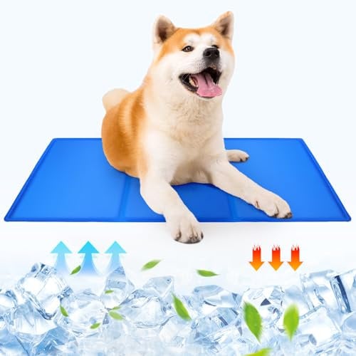 DONWEI Dog Cooling Mat Large 90x50cm, Gel Self Cool Pad, Waterproof Pet Cooling Mat for Dogs, Cats, and Puppies, Pressure Activated