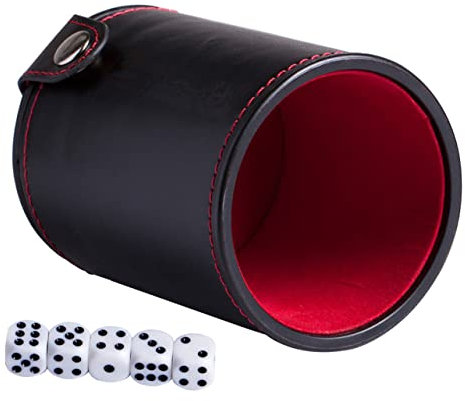 ibasenice 1 Satz Würfelbecher-Set Würfelspiel Getränk Würfelhalter Tasse Würfel mit Becher Tassen stapeln Werkzeug Club-Entertainment-Tools Würfelbecher aus Leder zweilagiger Pu