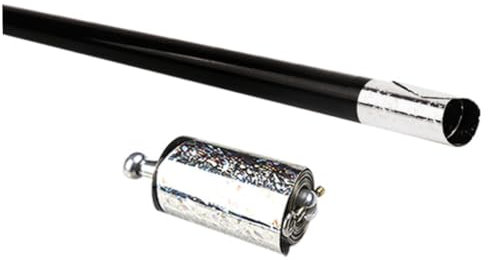 Metal Que aparece en caña Trick Prop de Truco telescópico Varita Estirable Extendible out Staff Pocket Staff Negro Pocket