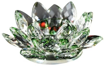 Kristall-Lotus-Kerzenhalter, klare Figuren aus Glas, Teelicht-Kerzenständer, Geschenk, Party-Dekoration, Glas-Tischaufsätze, Geschenk, Heimschmuck (Stil 3)