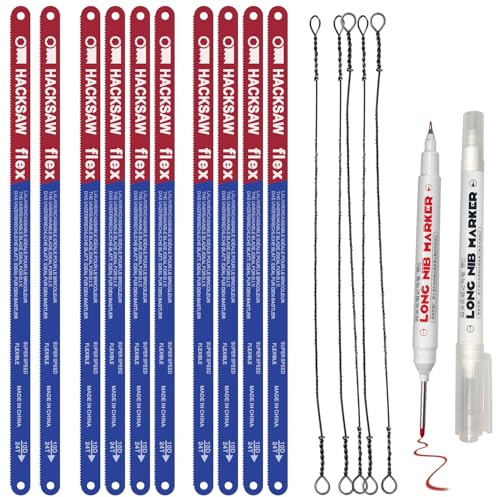 10 Pack Hacksaw Blades, High Speed 24 Tpi - 12 Length Hacksaw Blades 12 Inch Metal