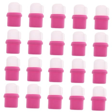 20 Stück Nagelentferner Soak Off Kappen Rosa, aus Silikon und Kunststoff