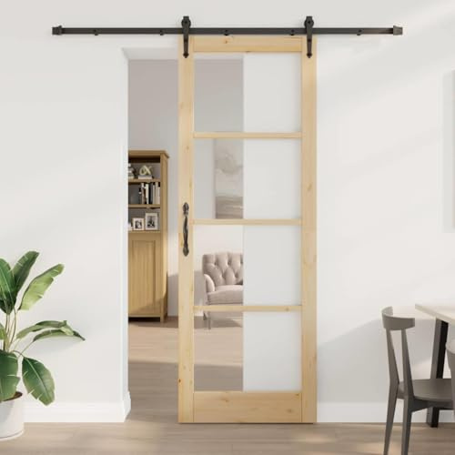 Falttür Innentüren,Schiebetür Braun 83 x 232 cm Holz und Metall,Haustüren für Wohnzimmer,Küche,Badezimmer