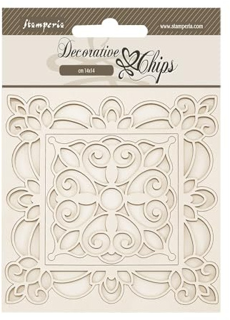 Stamperia - Decorative Chips for Scrapbooking, Albums, Card Making, and Bullet Journalling, Laser Cut Cardboard Shapes, Easy to Glue, Perfect for Crafts and Gifting (Herbarium Silvae, Frames)