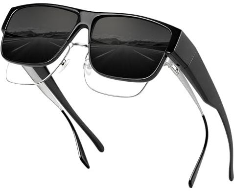 Ymmott Polarisiert Sonnenbrille Über Normale Brille - Überzieh Sonnenbrille Sonnenüberbrille für Brillenträger Herren Damen mit UV400 Schutz