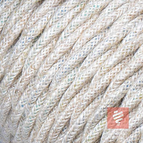 Textilkabel für Lampe, verseilt (geflochten), dreiadrig - 3x0,75mm², Leinen - 10 Meter