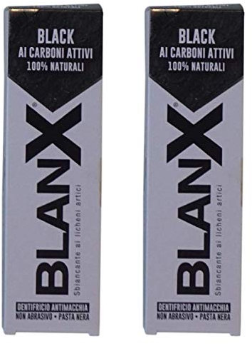 BlanX:Black Whitening Black Toothpaste - 2.54 Fluid Ounces (75ml) Tube (Pack of 2) [ Italian Import ]