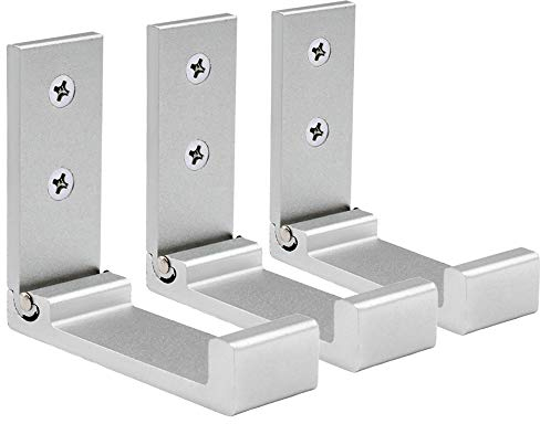 YOCZOX 3 Stück Faltbarer Wandhaken, unsichtbare faltbare Aluminium-Wandhalterung, Kopfhörer-Halter, Mantelhaken, kreativer Kleiderhaken für Küche, Badezimmer, Schlafzimmer, hält bis zu 15 kg (Silber)