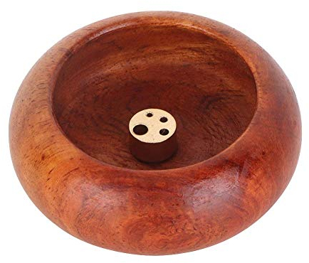 Soporte de Incienso Redondo Mini Quemador de Incienso vietnamita Platillo de Incienso Hecho en casa de Madera Plato de la Ceniza Recipiente de la Forma del Recipiente Incienso (1#)