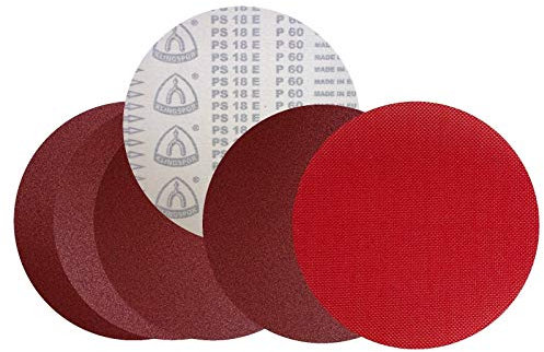 Klingspor PS18EK Schleifscheiben Set Ø 150 mm ungelocht Korn 40-240 Klett 16 Stück + 1x Klingspor Klettauflage CS396Y